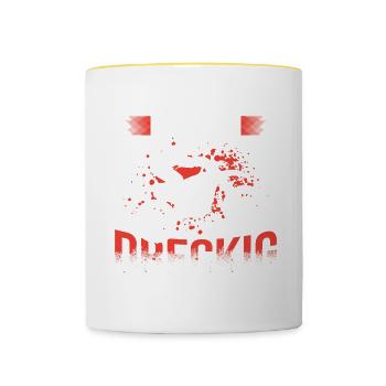 Ich Mags Dreckig Motocross Enduro FahrerIch Mags D - Tasse zweifarbig - Weiß/Gelb - Vorne