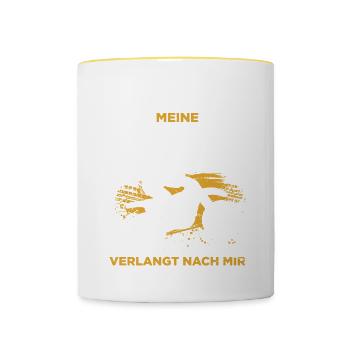 Keine Zeit Meine Motocross Verlangt Nach Mir - Tasse zweifarbig - Weiß/Gelb - Vorne