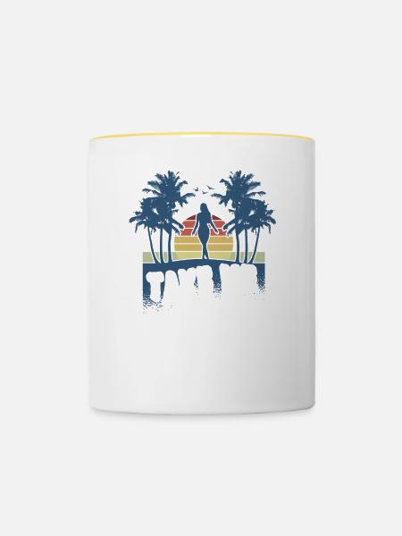 Hawaii - Tasse zweifarbig - Weiß/Gelb