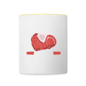 Alles Unter 500G Ist Aufschnitt Metzger - Tasse zweifarbig - Weiß/Gelb - Vorne