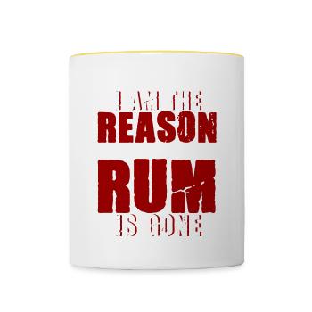 I Am The Reason Why All The Rum Is Gone 4 - Tasse zweifarbig - Weiß/Gelb - Vorne