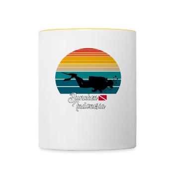 Bunaken Indonesia Diving - Tasse zweifarbig - Weiß/Gelb - Vorne