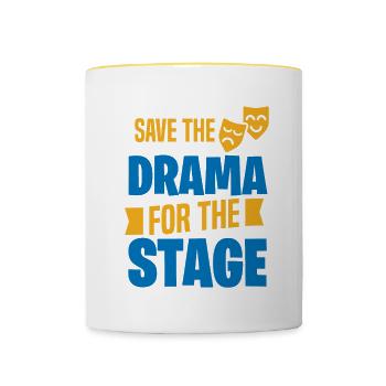 Theater Motiv für Theaterschauspieler - Tasse zweifarbig - Weiß/Gelb - Vorne