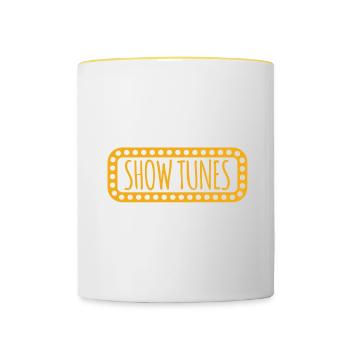 Theater Motiv für Theaterschauspieler - Tasse zweifarbig - Weiß/Gelb - Vorne