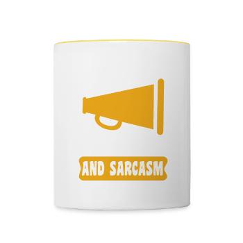 I SPEAK FLUENT BROADWAY AND SARCASM Gifts - Contrasting Mug - white/yellow - Front