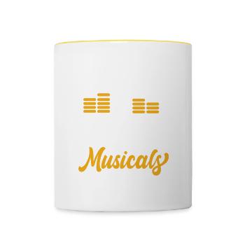 Theater Motiv für Theaterschauspieler - Tasse zweifarbig - Weiß/Gelb - Vorne