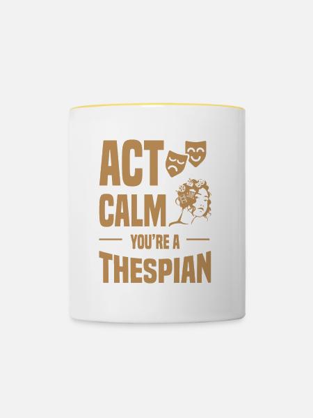 Theater Motiv für Theaterschauspieler - Tasse zweifarbig - Weiß/Gelb