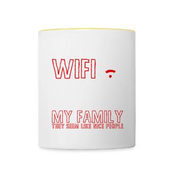 Wifi Went Down For 5 Minutes 4 - Contrasting Mug - white/yellow - Front