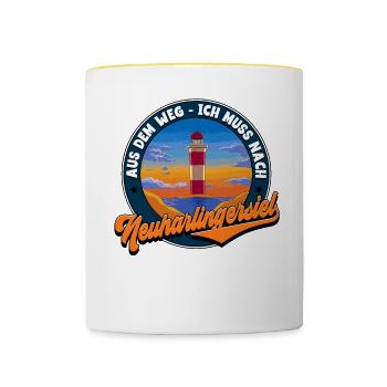 Neuharlingersiel - Tasse zweifarbig - Weiß/Gelb - Vorne