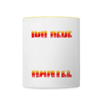 Ich Rede Nicht Ich Hantel Fitness Bodybuilding - Tasse zweifarbig - Weiß/Gelb - Vorne