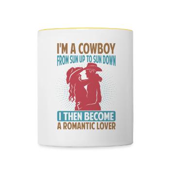I'm A Cowboy From Sun Up To Sun Down - Texas - Tasse zweifarbig - Weiß/Gelb - Vorne