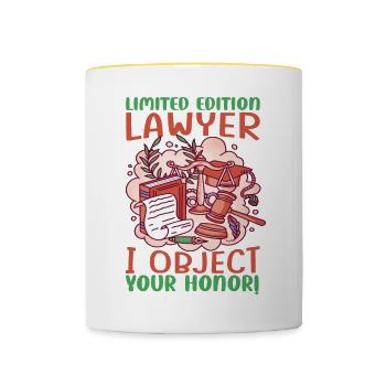 Édition limitée Avocat Je m’oppose à votre honneur! - Funn - Mug contrasté - blanc/jaune - Devant
