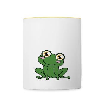Ich Mag Frösche Einfach Sehr - Tasse zweifarbig - Weiß/Gelb - Vorne