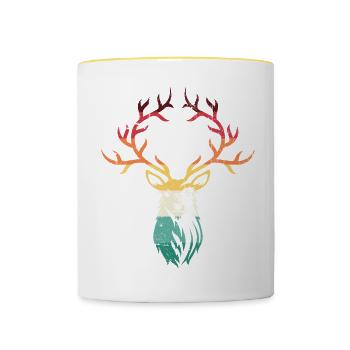 Gradient Deer Antlers - Contrasting Mug - white/yellow - Front