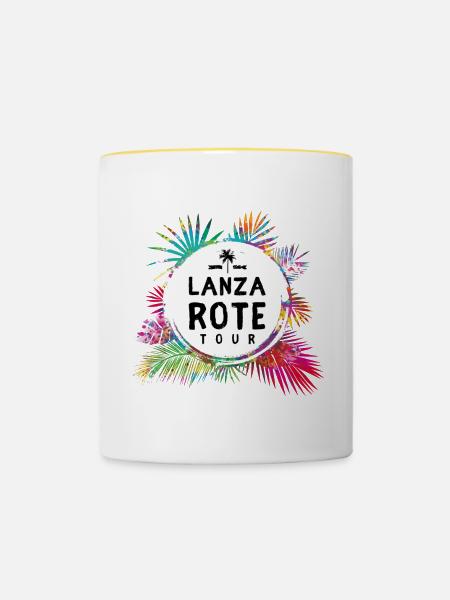 Lanzarote Tour Bunt - Tasse zweifarbig - Weiß/Gelb