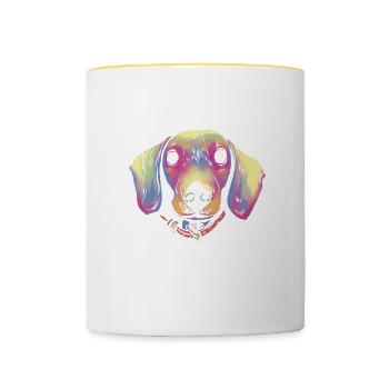 Ich rette Hunde. Was Machst Du Den Ganzen Tag? - Tasse zweifarbig - Weiß/Gelb - Vorne