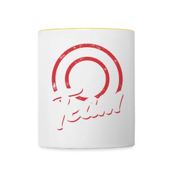 Pfoten Rettungs Team Tierrettung Tierschutz - Tasse zweifarbig - Weiß/Gelb - Vorne
