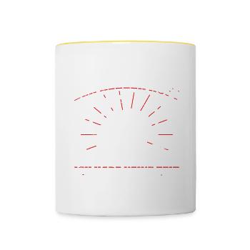 Der Keller Ruft Ich Habe Keine Zeit Schlagzeug - Tasse zweifarbig - Weiß/Gelb - Vorne