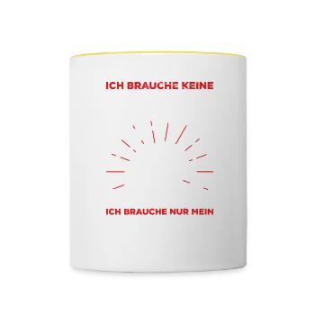 Ich Brauche Keine Therapie Ich Brauche Schlagzeug - Tasse zweifarbig - Weiß/Gelb - Vorne