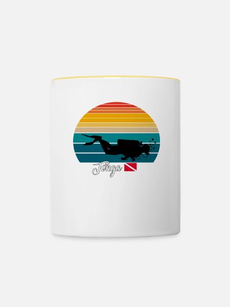 Tonga Scuba Diving Gift - Tasse zweifarbig - Weiß/Gelb