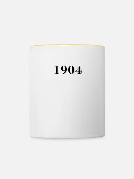 Funny Birthday Limited Ausgabe 1904 - Tasse zweifarbig - Weiß/Gelb