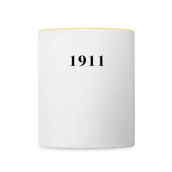 Funny Birthday Limited Ausgabe 1911 - Tasse zweifarbig - Weiß/Gelb - Vorne