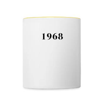 Drôle d’anniversaire numéro limité 1968 - Mug contrasté - blanc/jaune - Devant