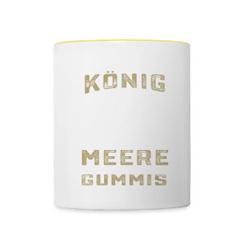 Der König der Meere Heilbutt Angelfreunde Fischer - Tasse zweifarbig - Weiß/Gelb - Vorne
