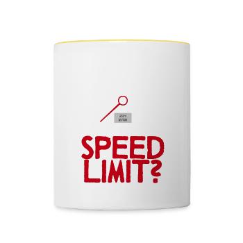 What Was The Speed Limit - Tasse zweifarbig - Weiß/Gelb - Vorne
