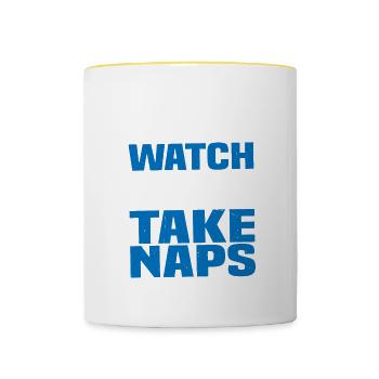 I Just Want To Watch Musicals And Take Naps - Contrasting Mug - white/yellow - Front