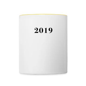 Drôle d’anniversaire numéro limité 2019 - Mug contrasté - blanc/jaune - Devant