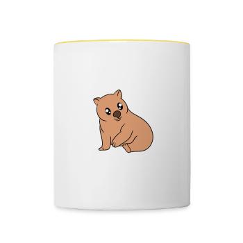Stress Is Caused By Not Having A Wombat - Contrasting Mug - white/yellow - Front