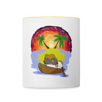 Adventure Leisure Holiday Ready Dogs Sleepy Hats - Contrasting Mug - white/yellow - Front