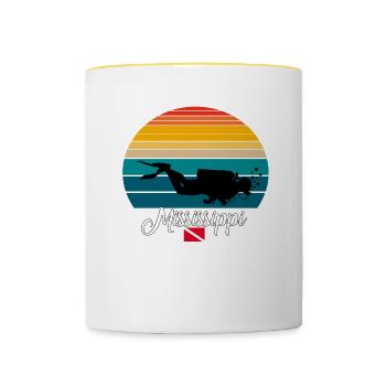 Mississippi Scuba Diving Gift - Tasse zweifarbig - Weiß/Gelb - Vorne