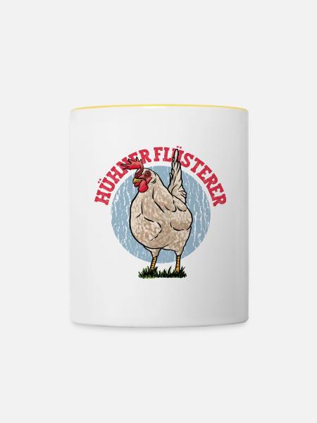 Huhn Hühner Flüsterer - Tasse zweifarbig - Weiß/Gelb