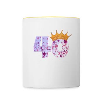 Il y a 40 ans, j’étais le 40 le plus rapide. - Mug contrasté - blanc/jaune - Devant