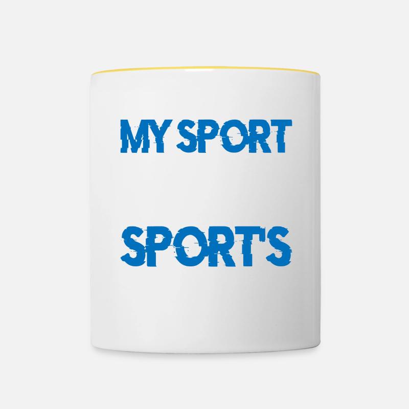 Mon sport est la punition de votre sport 2 - Mug contrasté - blanc/jaune
