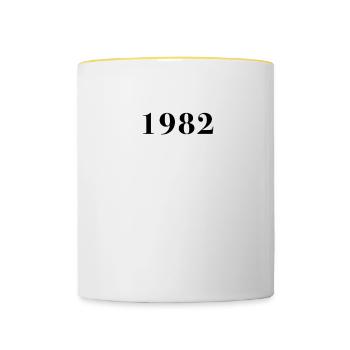 Funny Birthday Limited Numéro 1982 - Mug contrasté - blanc/jaune - Devant