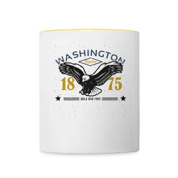 Renton Washington 1875 Adler Vie sauvage Nature - Mug contrasté - blanc/jaune - Devant