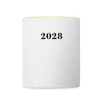 Drôle d’anniversaire numéro limité 2028 - Mug contrasté - blanc/jaune - Devant