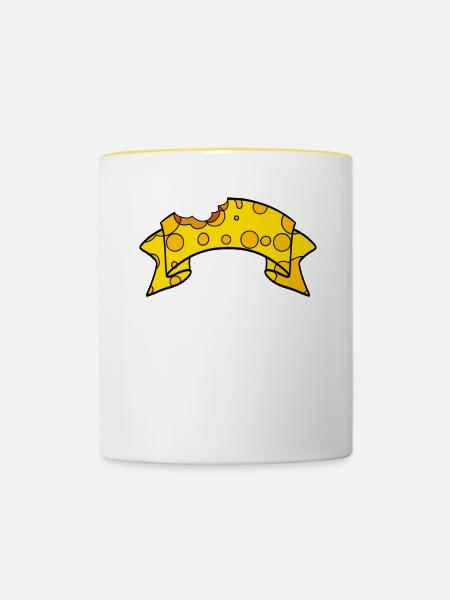 Banner aus Käse - Tasse zweifarbig - Weiß/Gelb