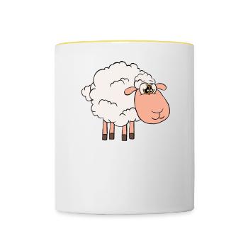 The Best Sheep Father Ever - Contrasting Mug - white/yellow - Front