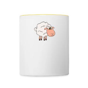 Be the person your sheep thinks you are - Contrasting Mug - white/yellow - Front