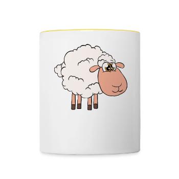 Best Sheep Father Of All Time - Contrasting Mug - white/yellow - Front