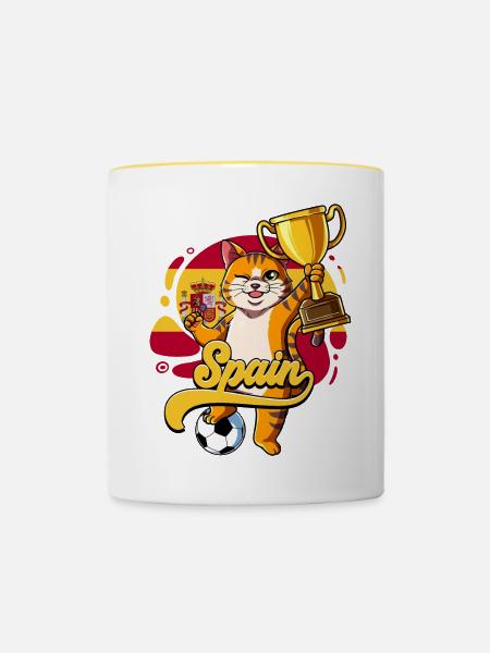 Spanien Fußball - Tasse zweifarbig - Weiß/Gelb