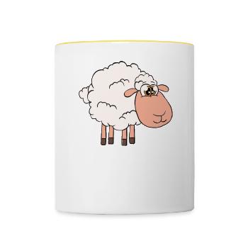 Chuchoteur de mouton - Mug contrasté - blanc/jaune - Devant