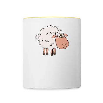 Mode mouton activé - Mug contrasté - blanc/jaune - Devant