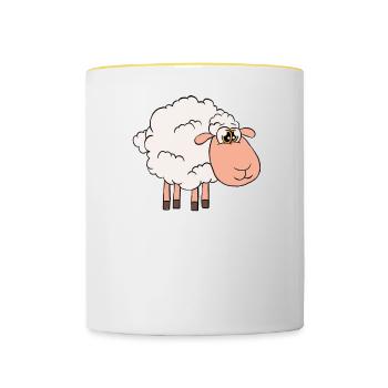 You don't always need a plan, just a sheep - Contrasting Mug - white/yellow - Front
