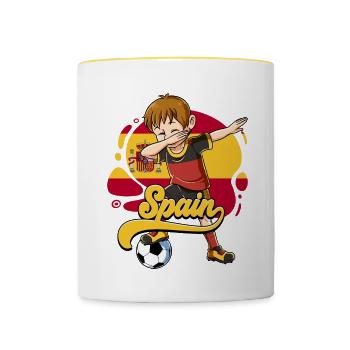 Spanien Fußball - Tasse zweifarbig - Weiß/Gelb - Vorne