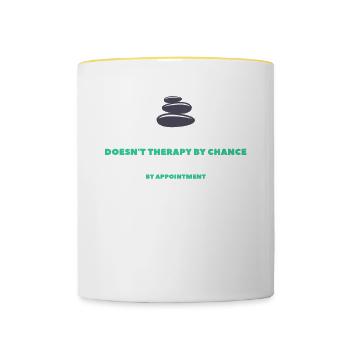 Relaxation Doesn't Therapy It Happens By - Tasse zweifarbig - Weiß/Gelb - Vorne